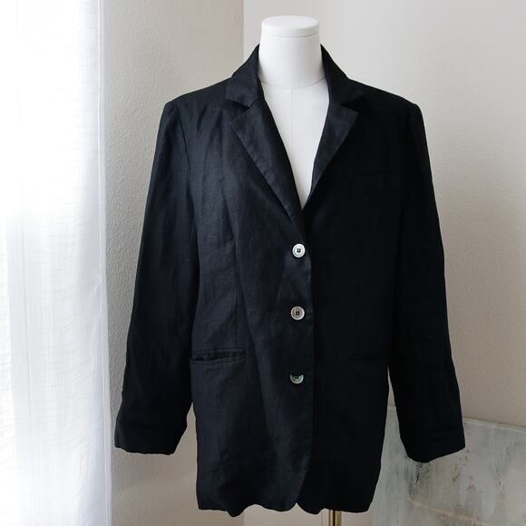 Nicole Miller Linen black Blazer size S - Picture 1 of 4